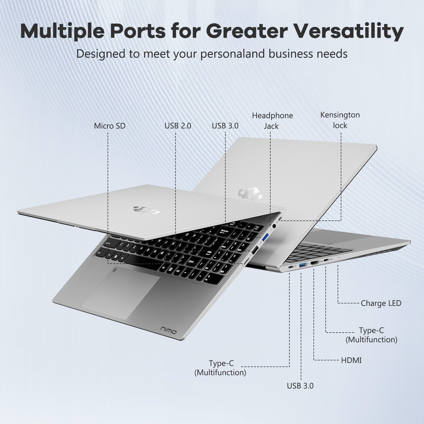 Ghostmanta 15.6 N153 FHD R5 6600H Laptop-Silver-1TB-Windows 11 Pro