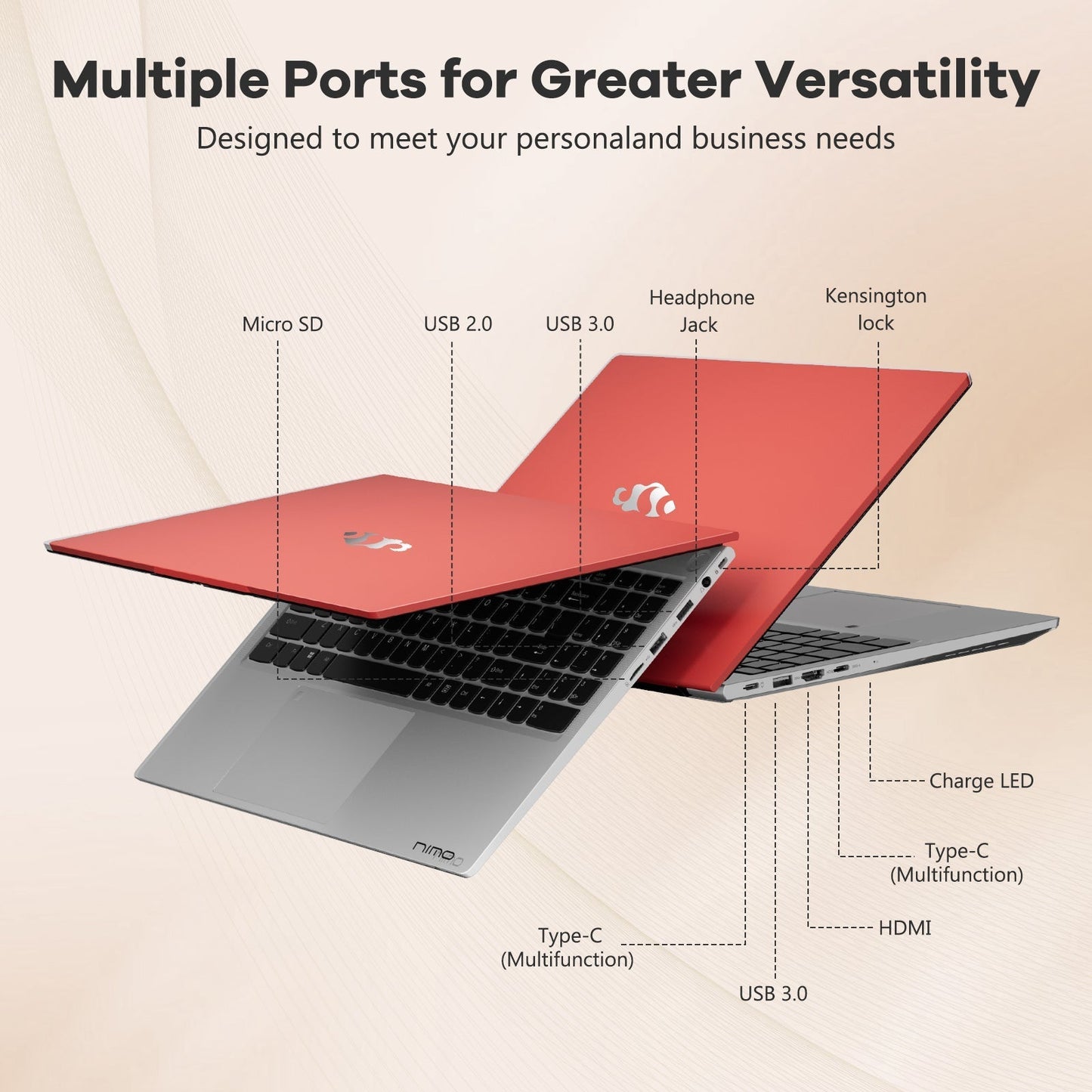 Ghostmanta 15.6 N153 FHD R5 6600H Laptop-Red-1TB