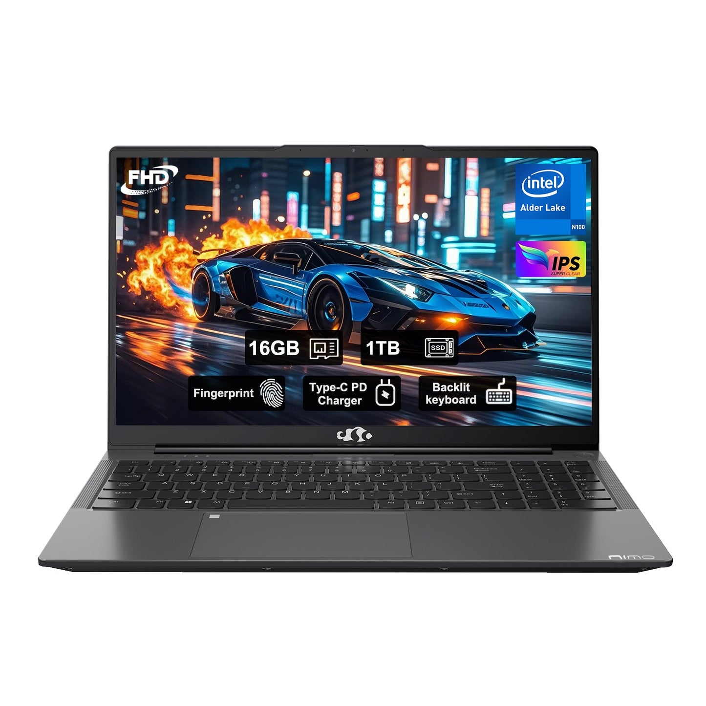 Ghostmanta 15.6" N151 FHD laptop for Home and School-16GB-Gray