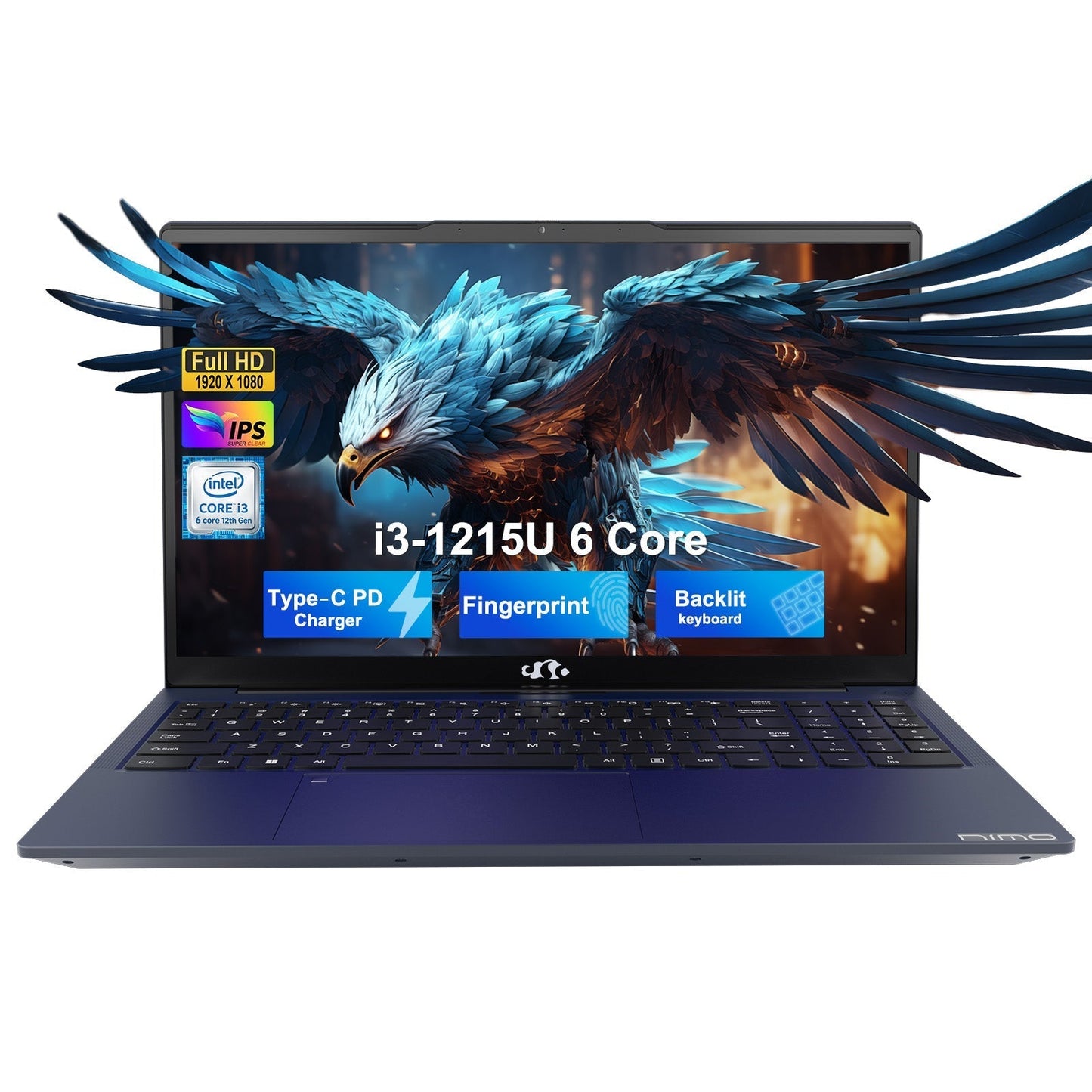 Ghostmanta 15.6 FHD N154 I3-1215U Laptop for Student and Business-32GB-1TB-Blue