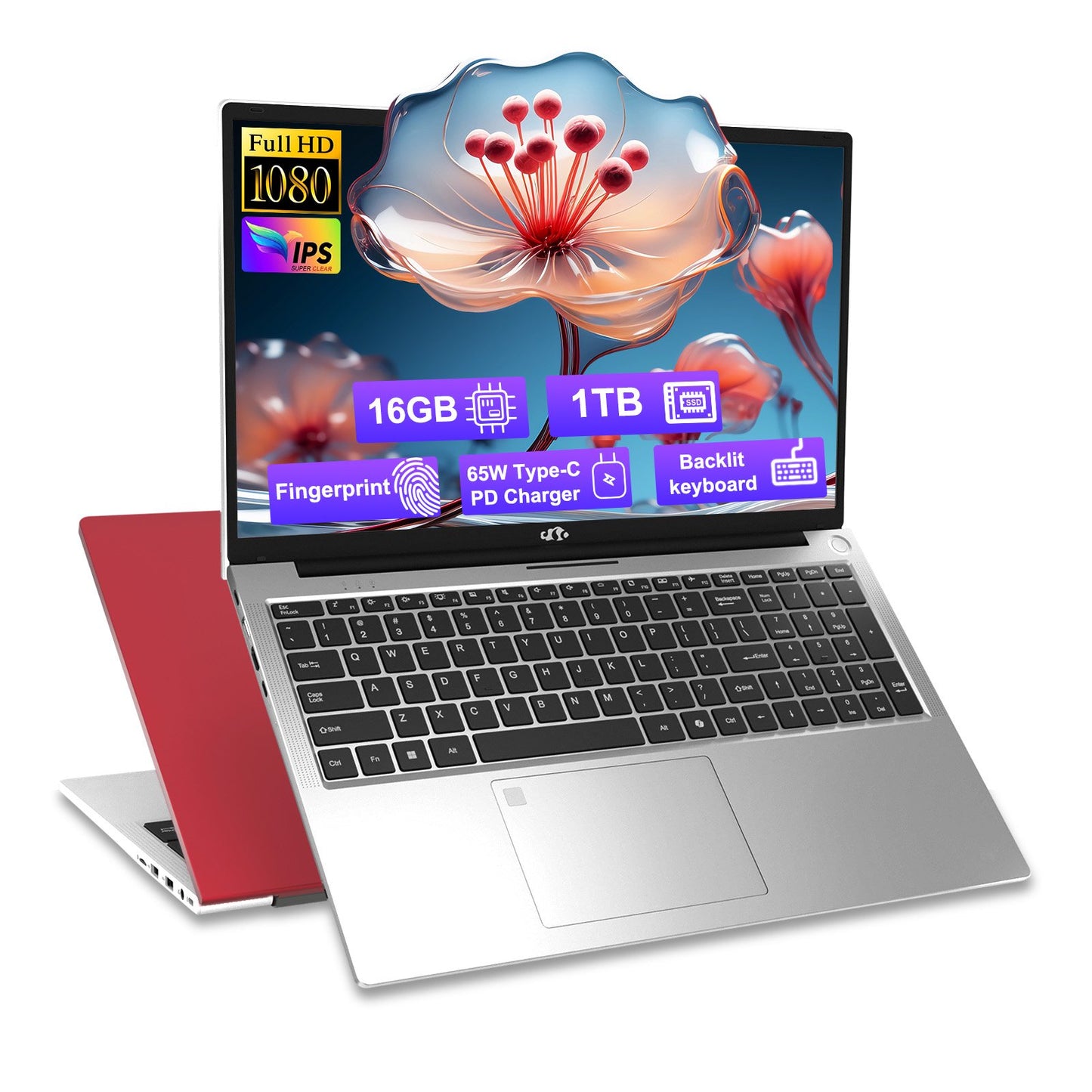 15.6 Business-gaming-Laptop, 6-Cores AMD Ryzen 5 6600H 660M 6nm GPU, 16GB DDR5 1TB SSD(Beat i5-12450H up to 4.5GHz)100W Type-C FHD IPS Laptop-Computer with Fingerprint Backlit Keyboard WiFi5 Win11