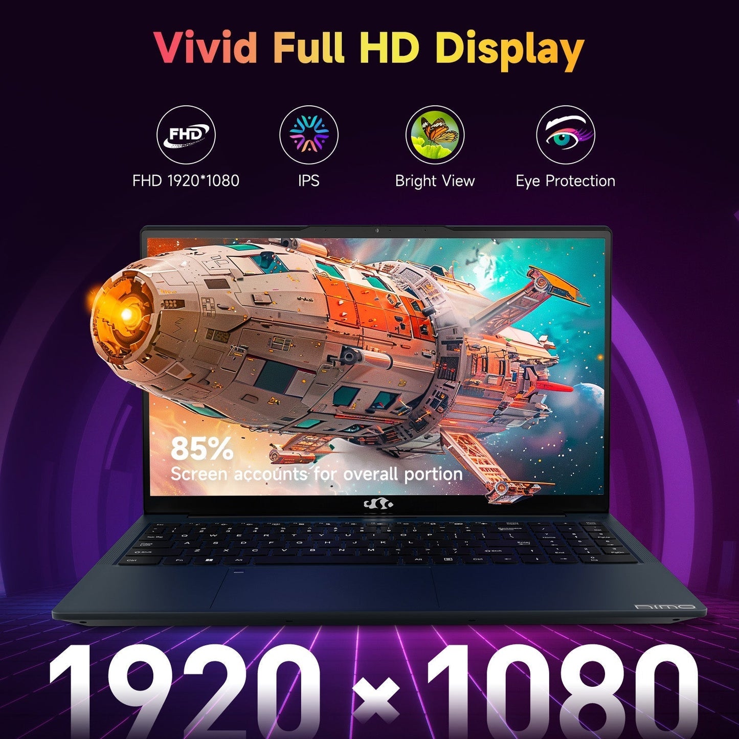 Ghostmanta 15.6 FHD N152 AMD R5 3500U | Fast Charger & Fingerprint Sensor Student Laptop-32GB-Blue