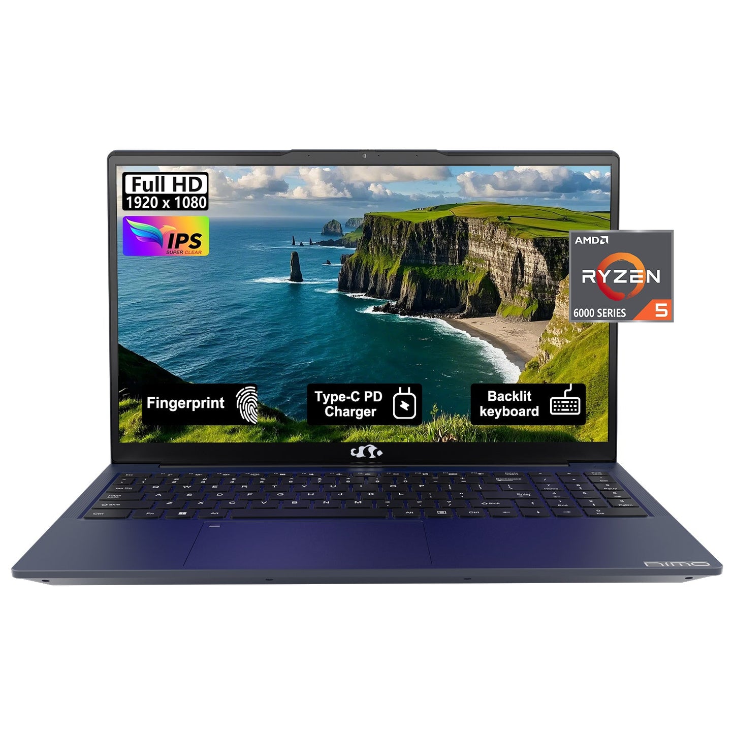 Ghostmanta 15.6 N153 FHD R5 6600H Laptop-Blue-1TB-Windows 11 Pro