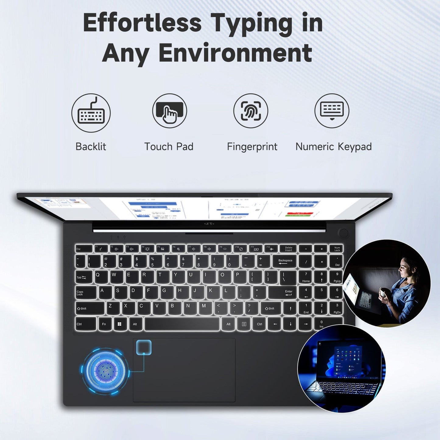 Ghostmanta 15.6 FHD N154 I3-1215U Laptop for Student and Business-32GB-1TB-Gray