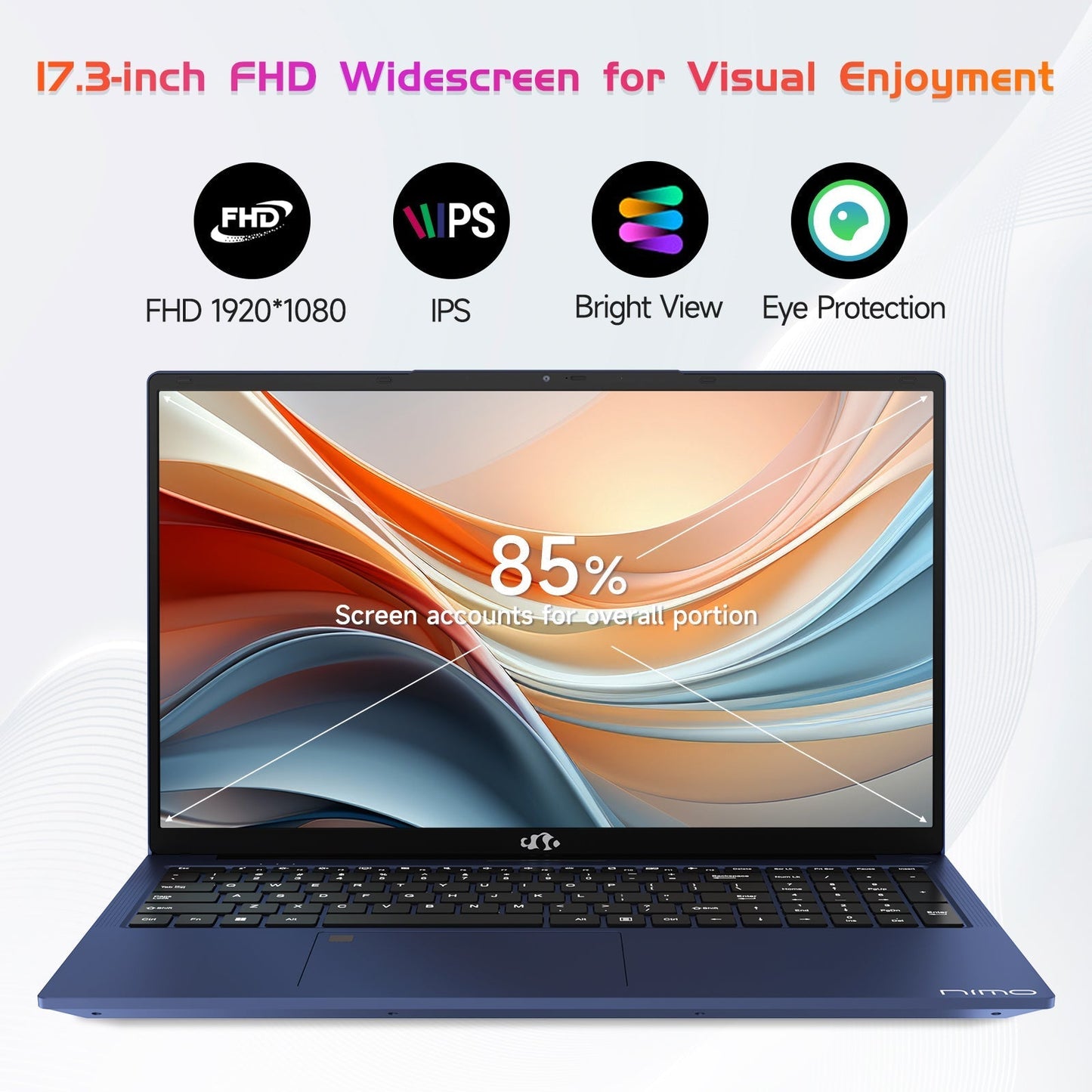 Ghostmanta 17.3 FHD N171 I3-1215U Laptop for Student and Business-32GB-Blue-2TB