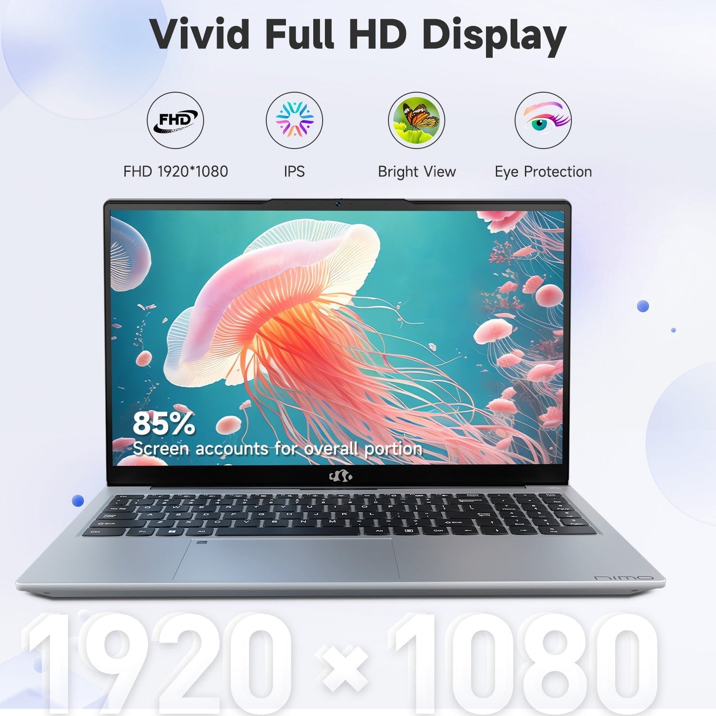 Ghostmanta 15.6 FHD N154 I3-1215U Laptop for Student and Business-32GB-1TB-Silver
