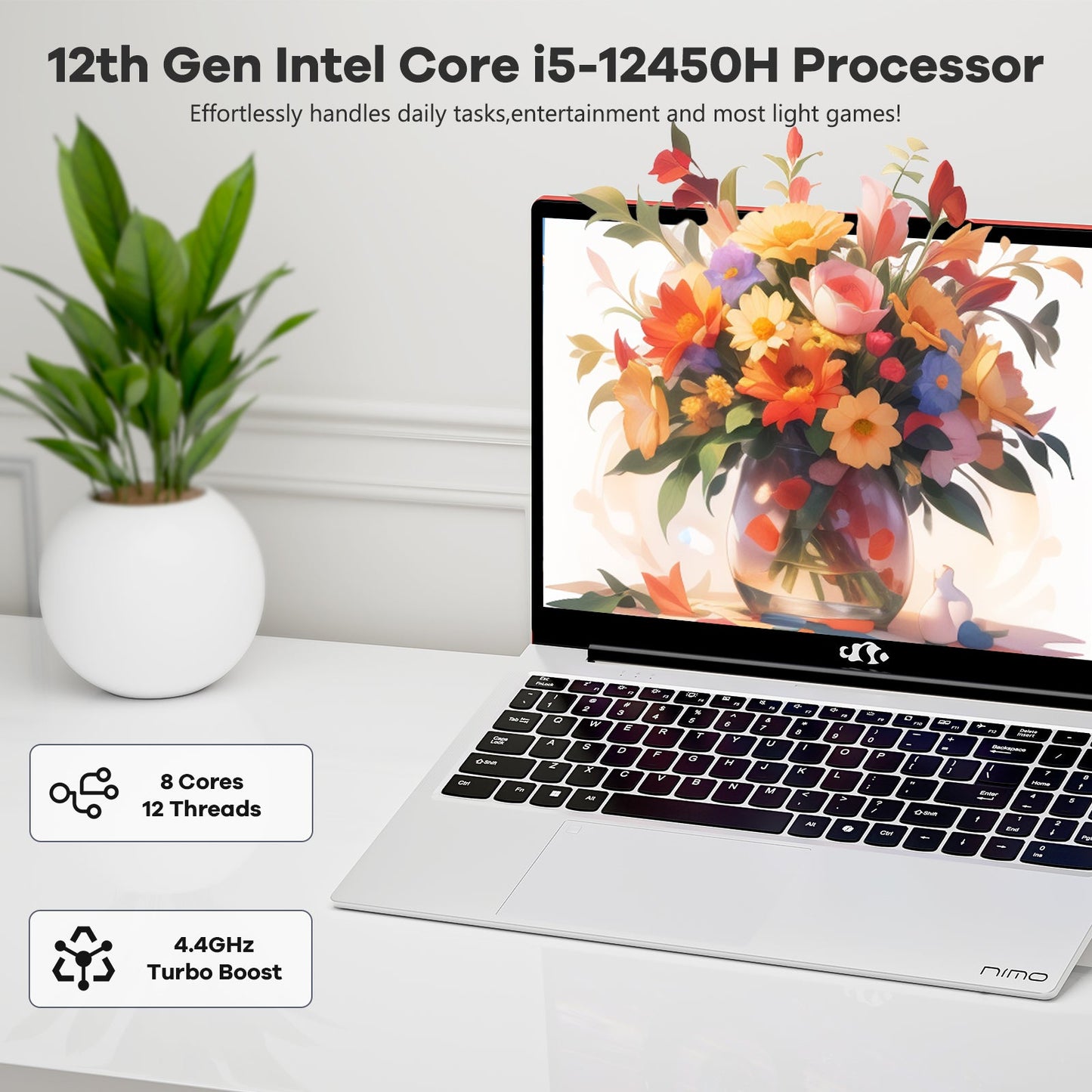 Ghostmanta 15.6 FHD N156 I5-12450H Laptop for Entertainment-Red-32GB-2TB