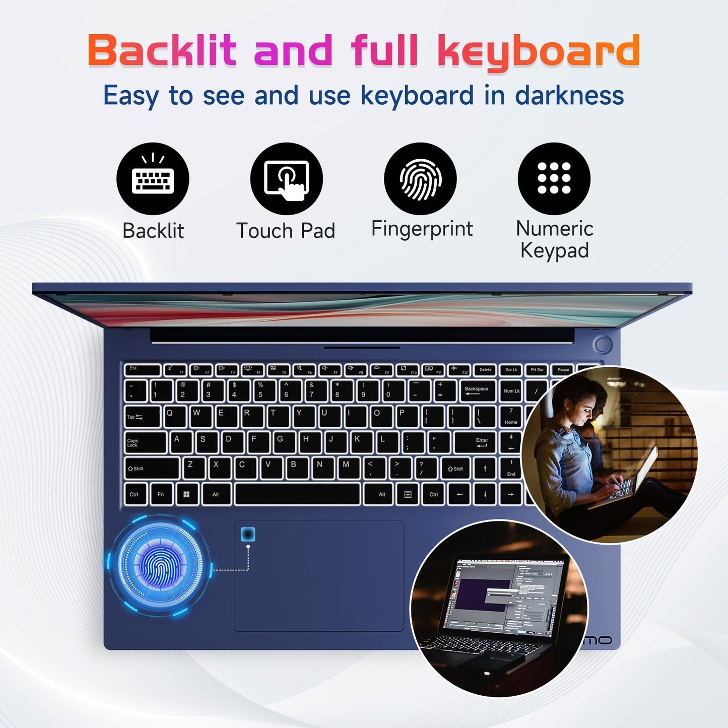 Ghostmanta 17.3 FHD N171 I3-1215U Laptop for Student and Business-32GB-Blue-2TB