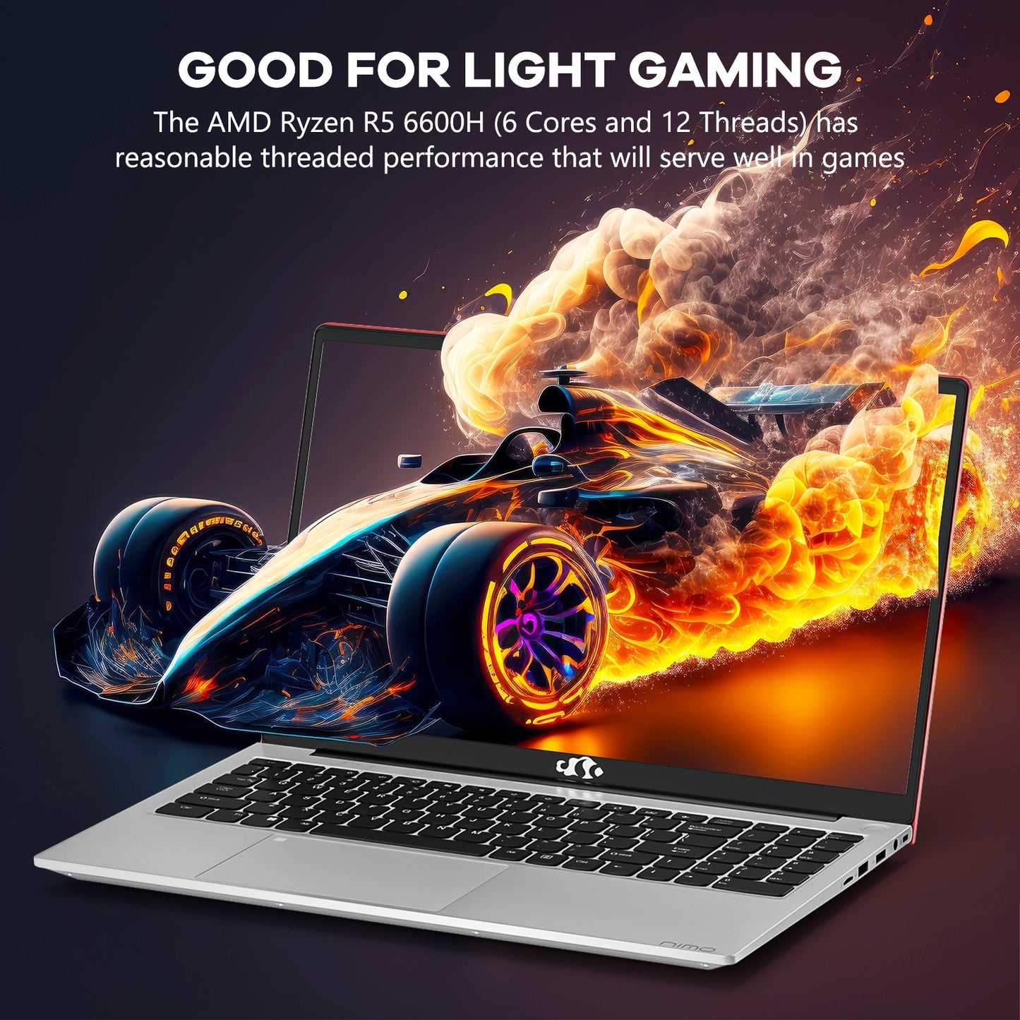 Ghostmanta 15.6 N153 FHD R5 6600H Laptop-Red-1TB