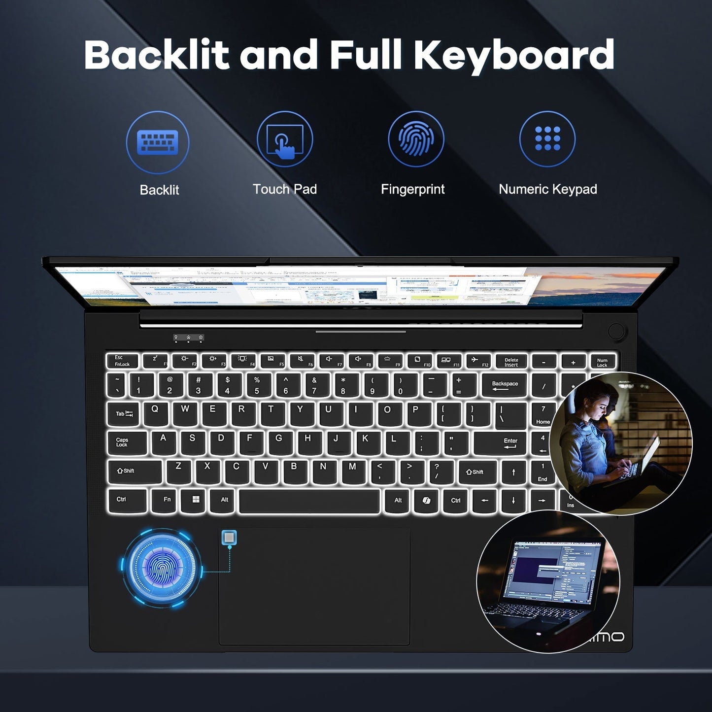 Ghostmanta 15.6 FHD N156 I5-12450H Laptop for Entertainment-Blue-2TB