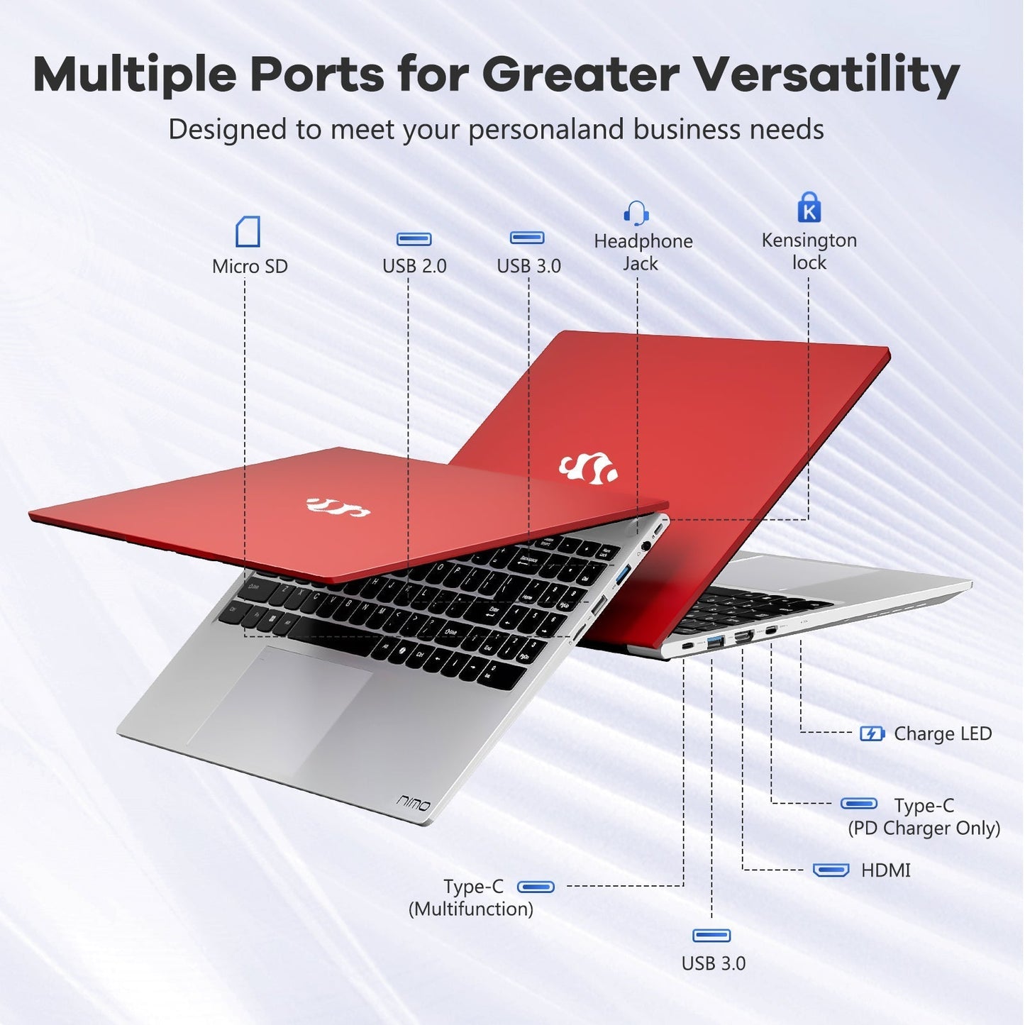 Ghostmanta 15.6 FHD N156 I5-12450H Laptop for Entertainment-Red-32GB-2TB