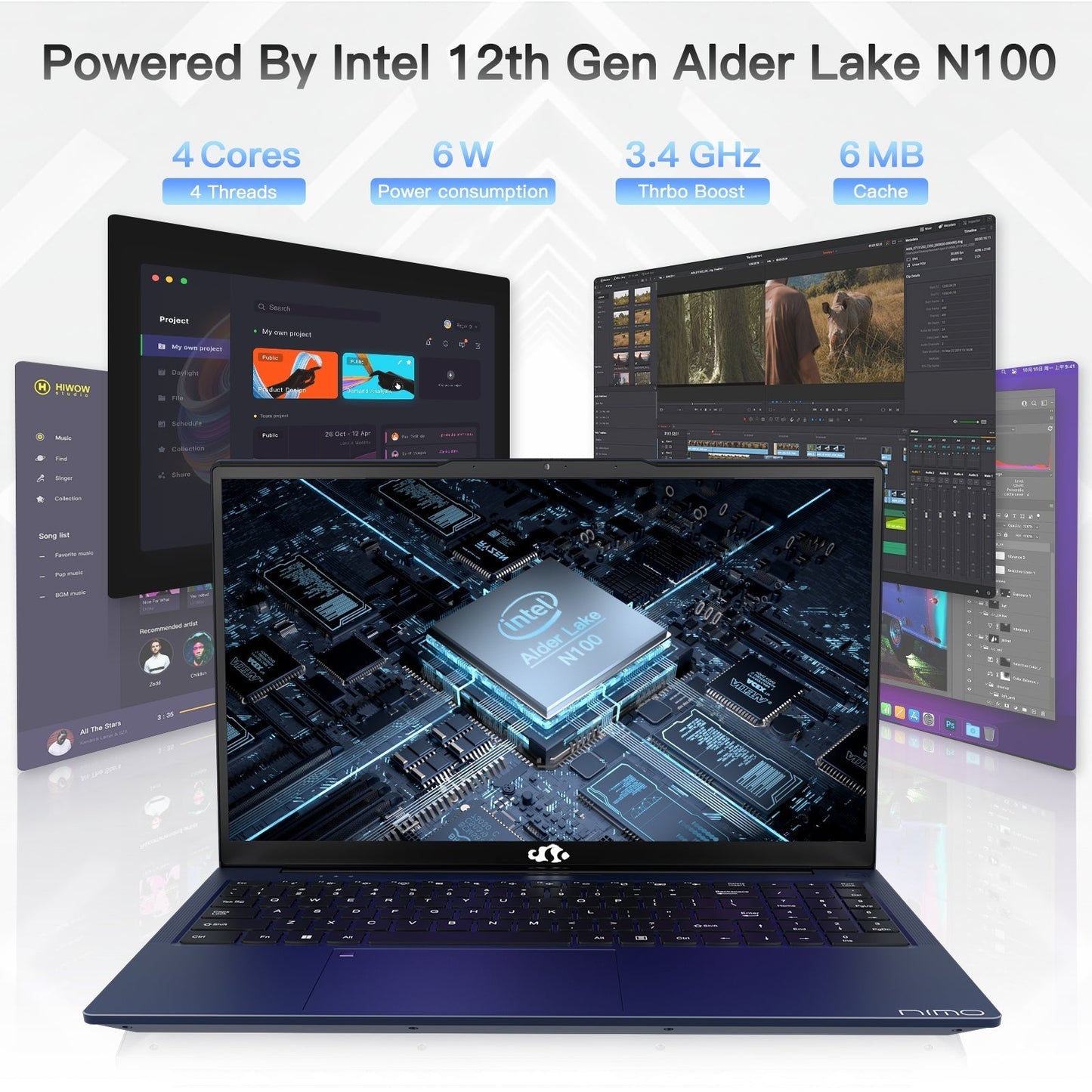 Ghostmanta 15.6" N151 FHD laptop for Home and School -16GB-Blue
