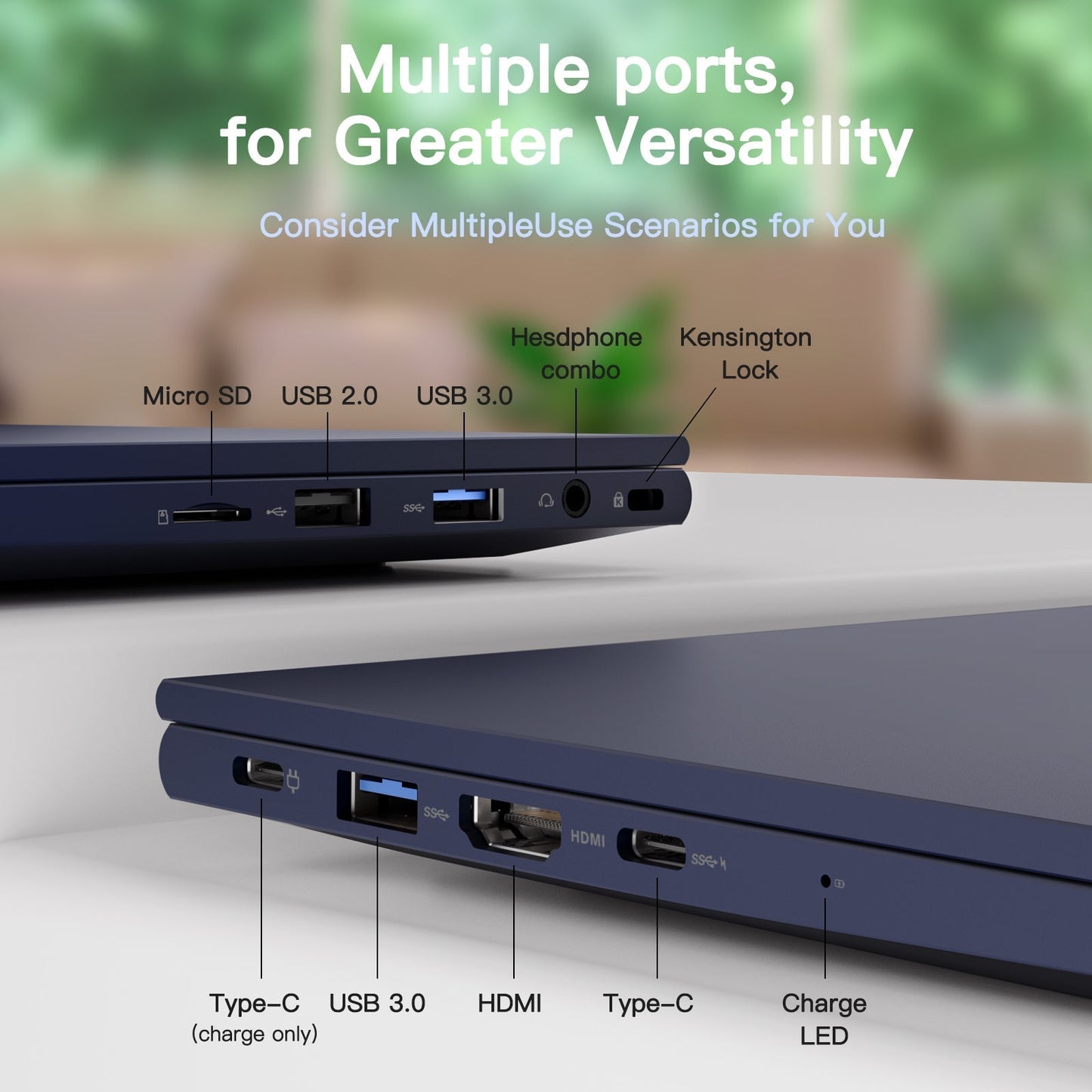 Ghostmanta 15.6" N151 FHD laptop for Home and School -16GB-Blue