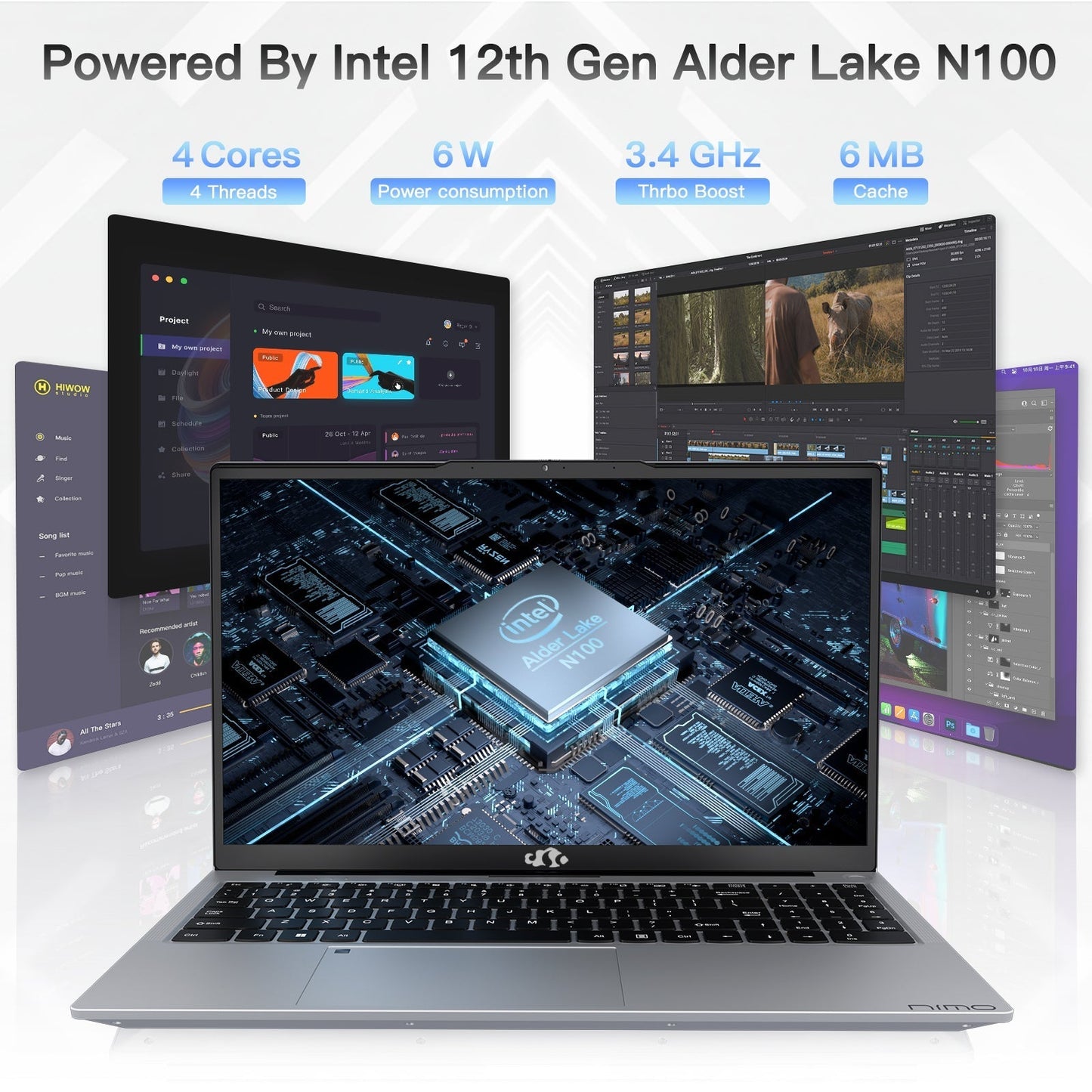 Ghostmanta 15.6" N151 FHD laptop for Home and School -16GB-Silver