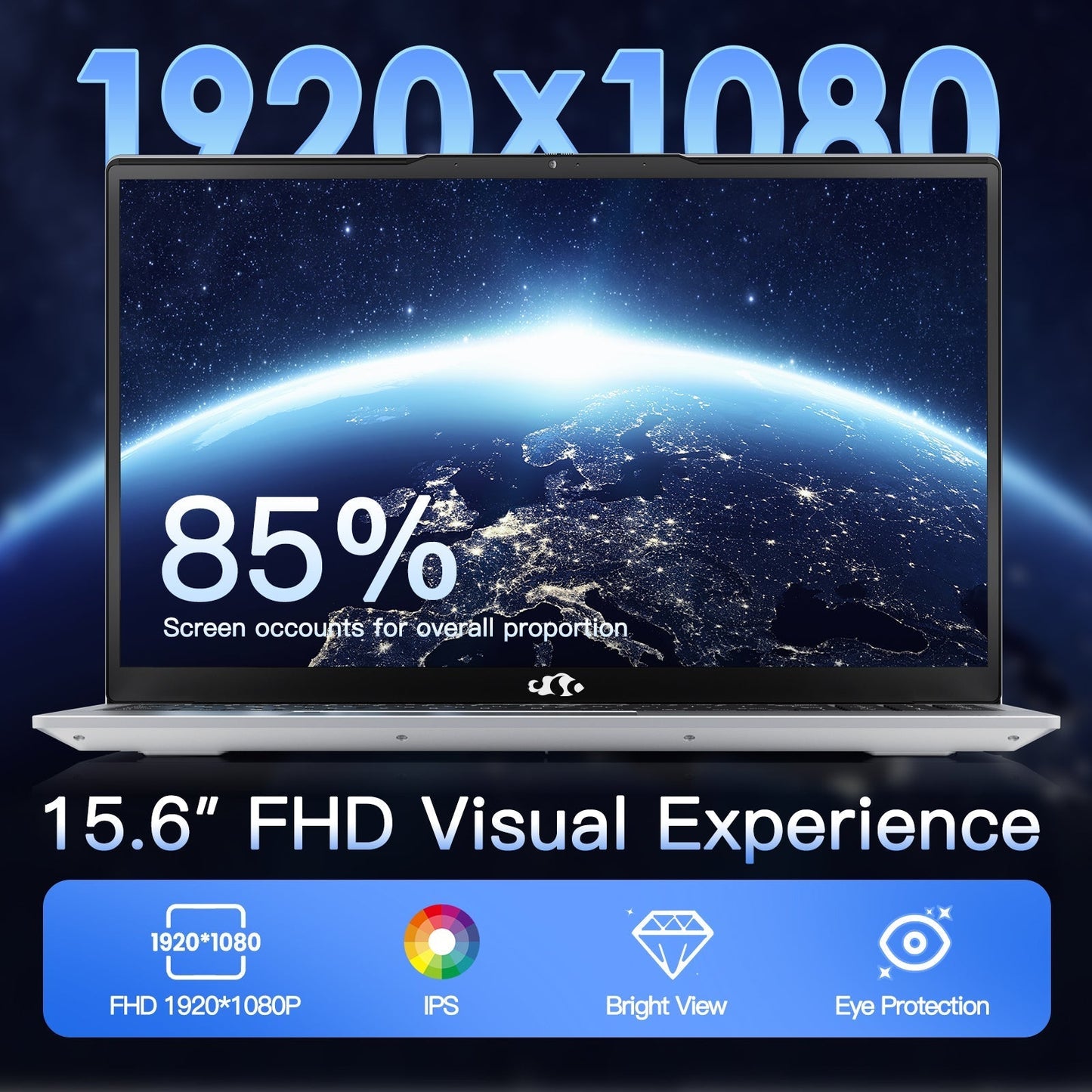 Ghostmanta 15.6" N151 FHD laptop for Home and School -16GB-Silver