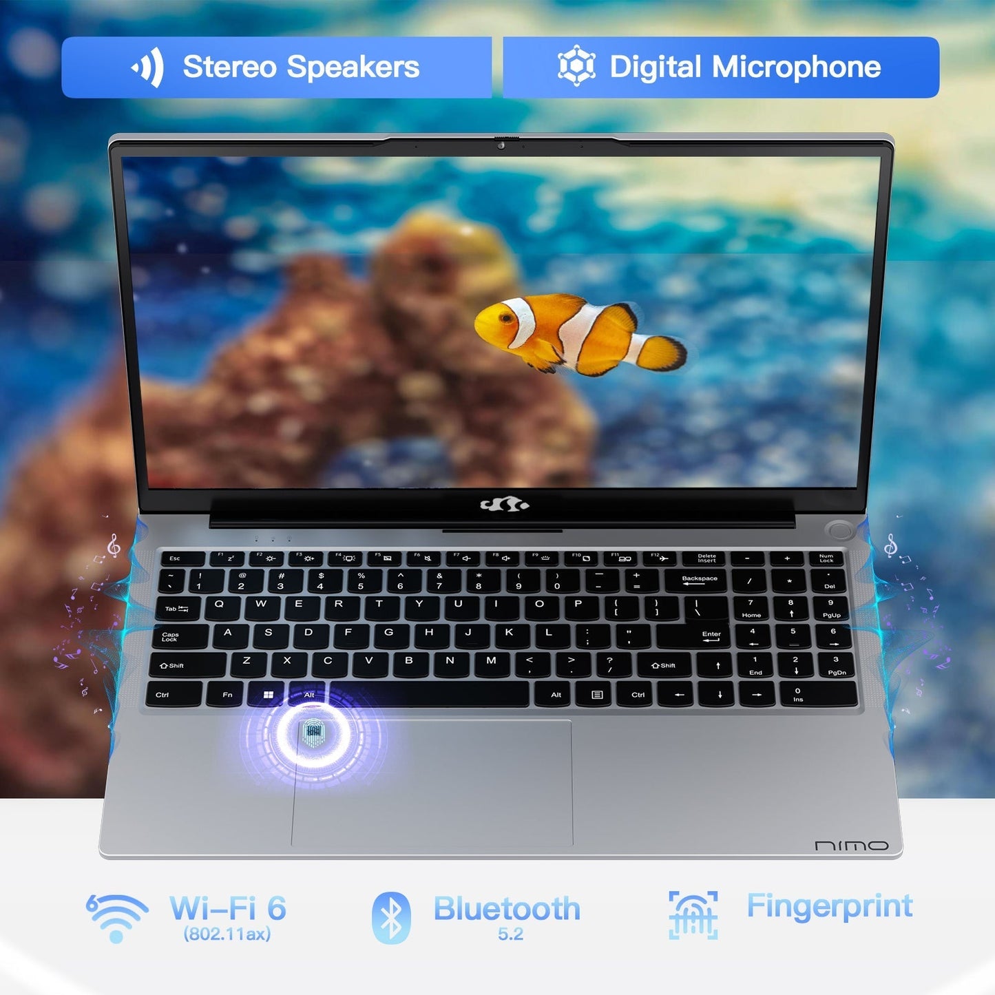Ghostmanta 15.6" N151 FHD laptop for Home and School -16GB-Silver
