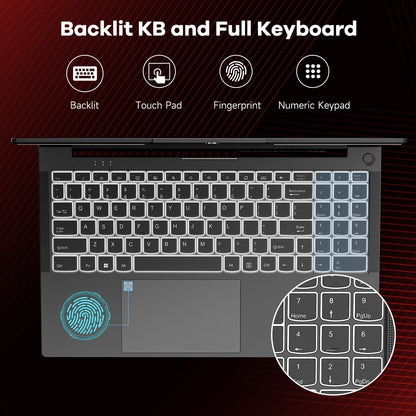 Ghostmanta 15.6 N153 FHD R5 6600H Laptop-Gray-2TB-Windows 11 Pro
