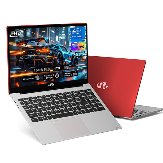 Ghostmanta 15.6" N151 FHD laptop for Home and School-16GB - Red