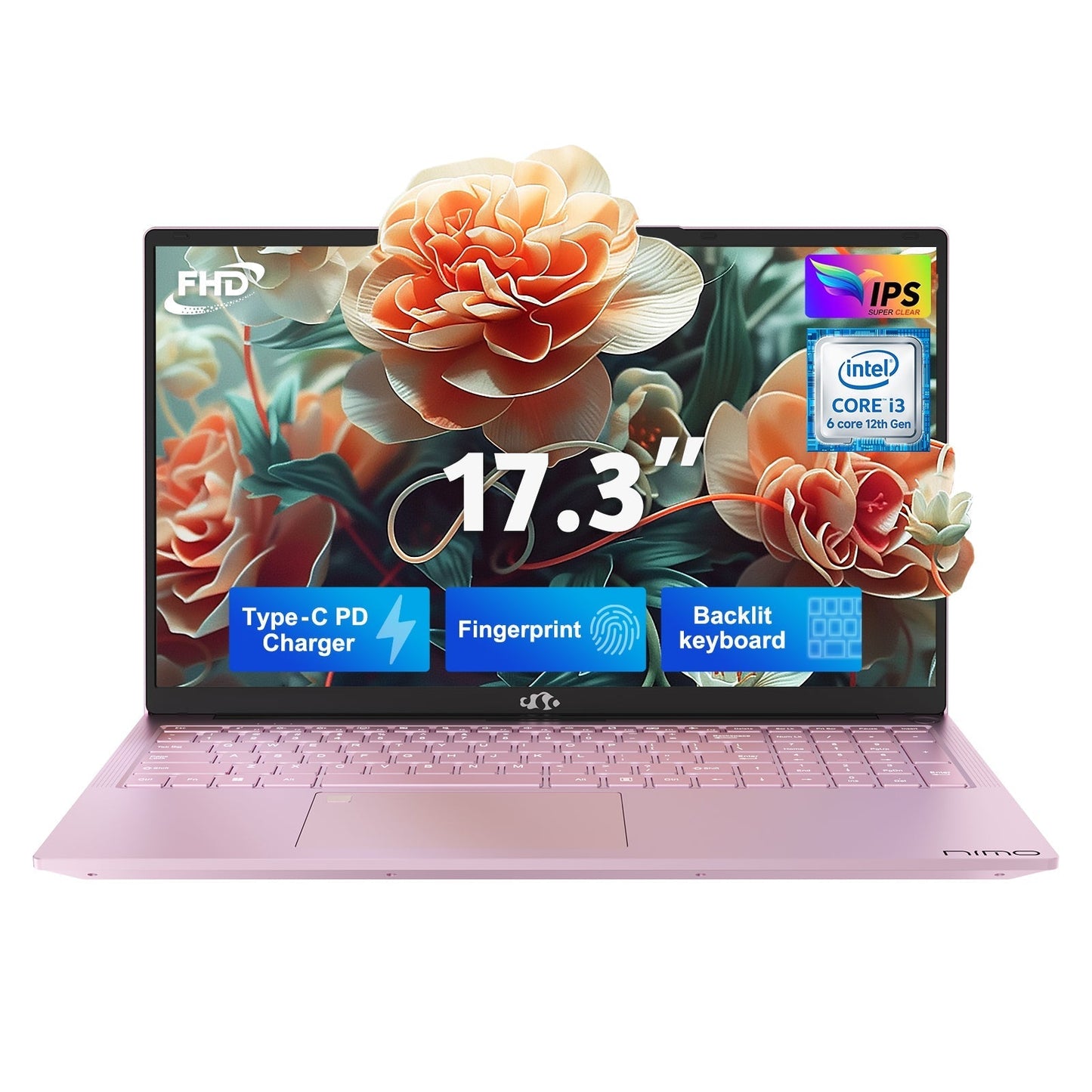 Ghostmanta 17.3 FHD N171 I3-1215U Laptop for Student and Business-32GB-Rose Gold-2TB