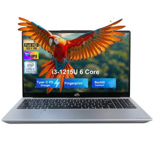 Ghostmanta 15.6 FHD N154 I3-1215U Laptop for Student and Business-32GB-2TB-Silver