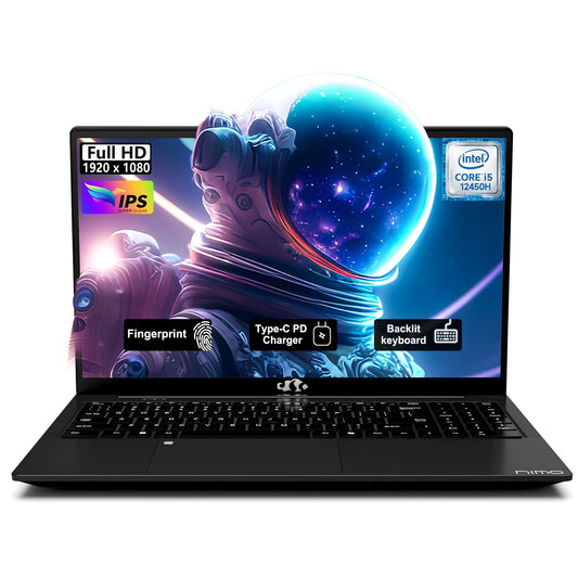 Ghostmanta 15.6 FHD N156 I5-12450H Laptop for Entertainment-Black-32GB-1TB