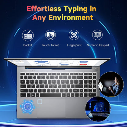 Ghostmanta 15.6 FHD N152 AMD R5 3500U | Fast Charger & Fingerprint Sensor Student Laptop-32GB-Silver