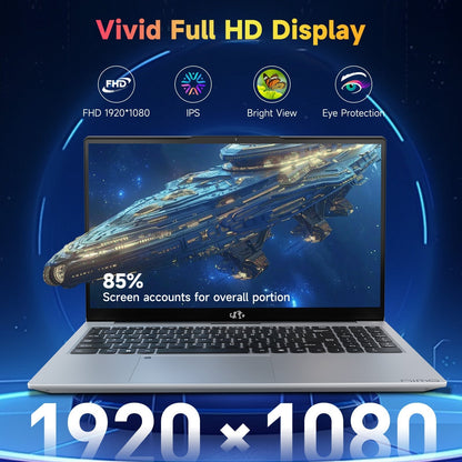Ghostmanta 15.6 FHD N152 AMD R5 3500U | Fast Charger & Fingerprint Sensor Student Laptop-32GB-Silver