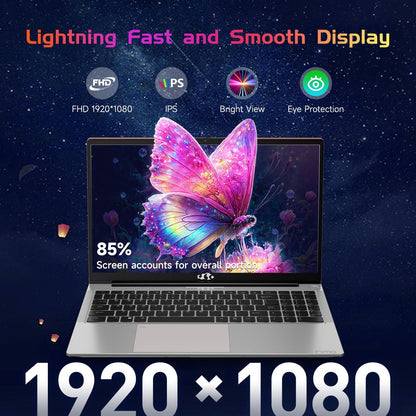 Ghostmanta 15.6" N151 FHD laptop for Home and School-16GB-Gray