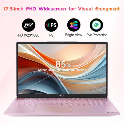 Ghostmanta 17.3 FHD N171 I3-1215U Laptop for Student and Business-32GB-Rose Gold-1TB