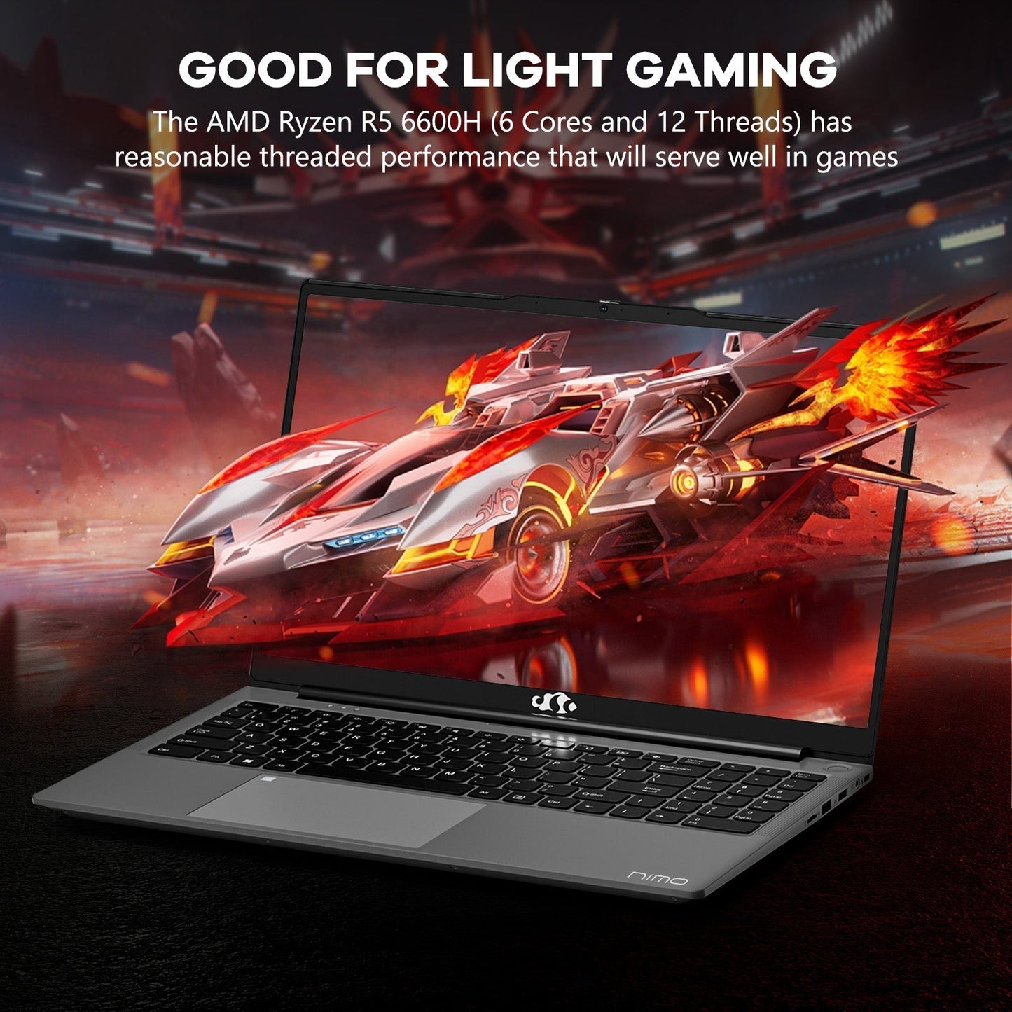 Ghostmanta 15.6 N153 FHD R5 6600H Laptop-Gray-1TB -Windows 11 Pro
