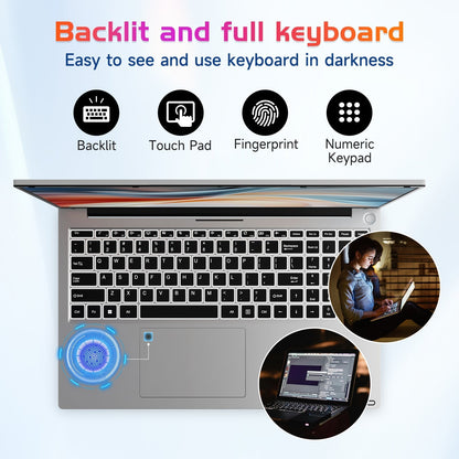 Ghostmanta 17.3 FHD N171 I3-1215U Laptop for Student and Business-32GB-Silver-1TB
