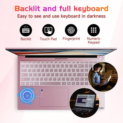 Ghostmanta 17.3 FHD N171 I3-1215U Laptop for Student and Business-32GB-Rose Gold-2TB