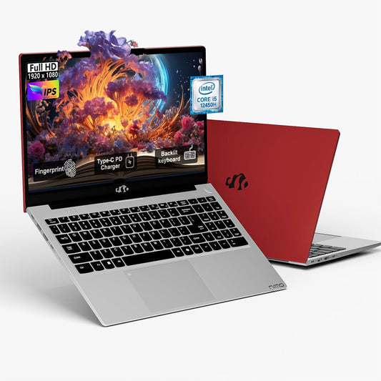 Ghostmanta 15.6 FHD N156 I5-12450H Laptop for Entertainment-Red-32GB-2TB