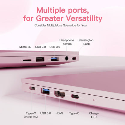 Ghostmanta 15.6" N151 FHD laptop for Home and School -16GB-Rose Gold