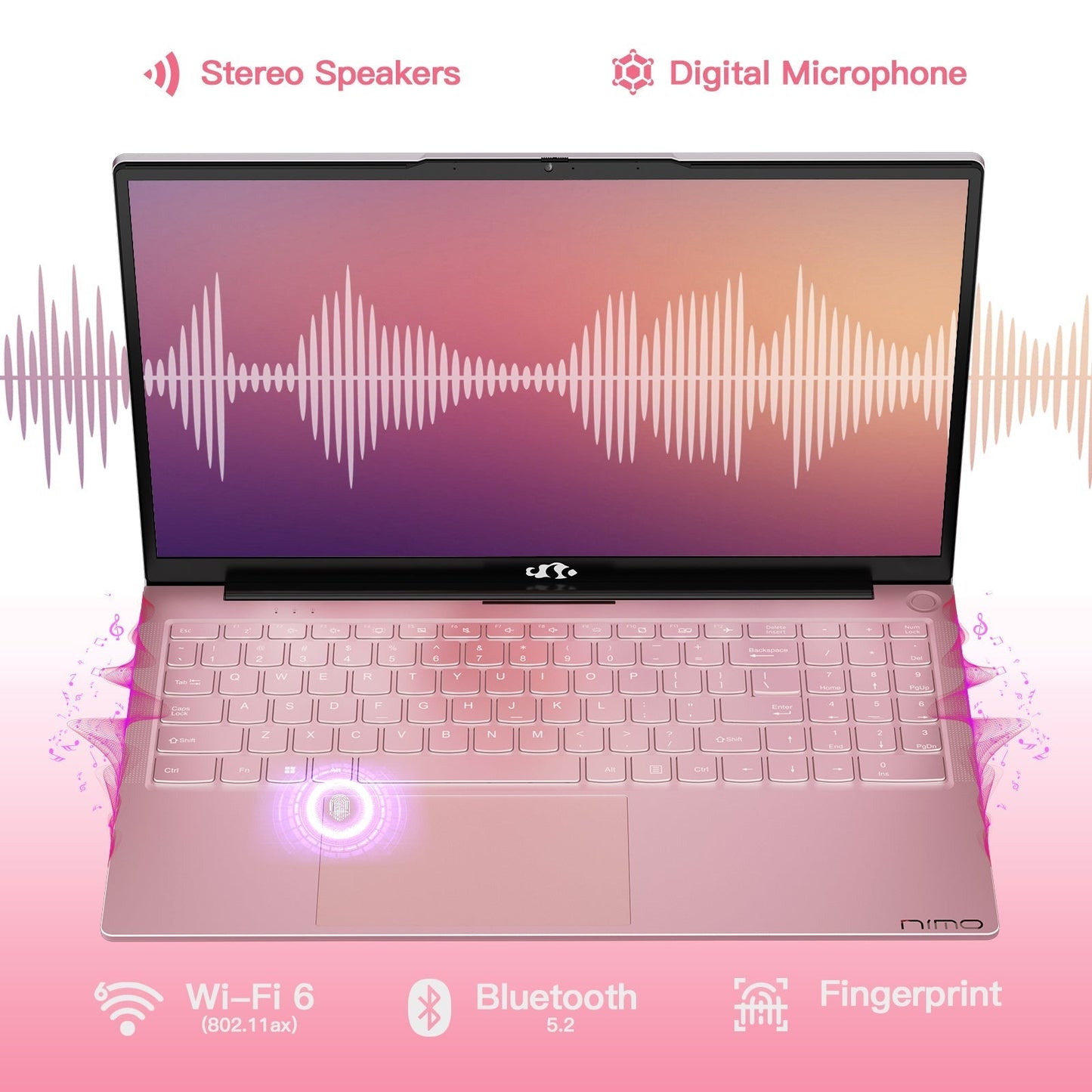 Ghostmanta 15.6" N151 FHD laptop for Home and School -16GB-Rose Gold