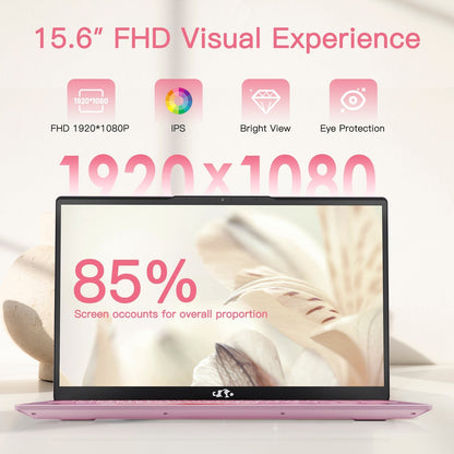 Ghostmanta 15.6" N151 FHD laptop for Home and School -16GB-Rose Gold