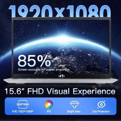 Ghostmanta 15.6" N151 FHD laptop for Home and School -16GB-Silver